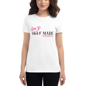 "God Made" Breast Cancer Awareness Women's short sleeve t-shirt